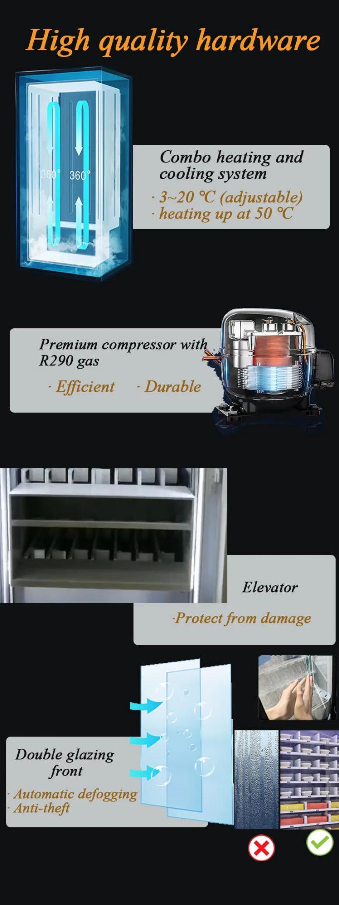 hardware de alta calidad de la máquina expendedora combinada de la capacidad grande