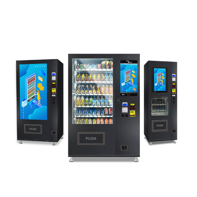 Máquina expendedora Cashless de las comidas de bocado con la pantalla táctil, espiral, transportador, sistema de envío del empujador, micrón