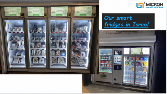 Máquina expendedora del gimnasio para vender la venta del refrigerador de la fruta fresca de la bebida de la energía con el lector de tarjetas