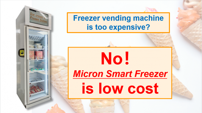 Sistema de enfriamiento del congelador de la máquina expendedora del helado con el lector de tarjetas de la pantalla táctil en la alameda