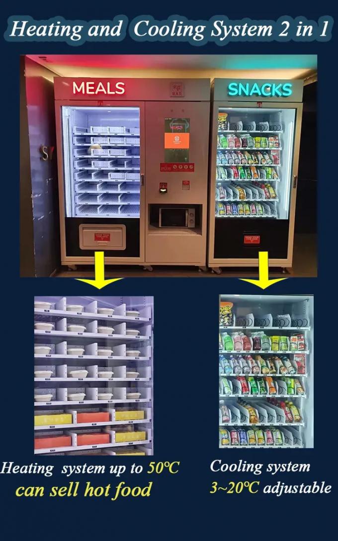 Calefacción de la máquina expendedora del alimento cocido de la comida del micrón y sistema de enfriamiento