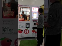 Máquina de venta de jugos de naranja con lector de tarjetas