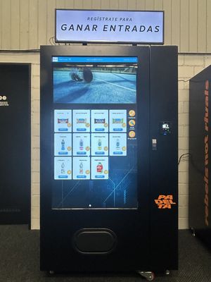 Máquina expendedora de bebidas, refrigerios y alimentos. Sistema de refrigeración 3-20℃. Máquina expendedora de bebidas con pantalla grande ajustable.
