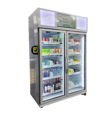 El huevo R290 de los mariscos refrigeró la venta elegante del refrigerador de la máquina expendedora con el lector de tarjetas