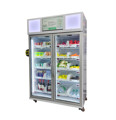 El huevo R290 de los mariscos refrigeró la venta elegante del refrigerador de la máquina expendedora con el lector de tarjetas