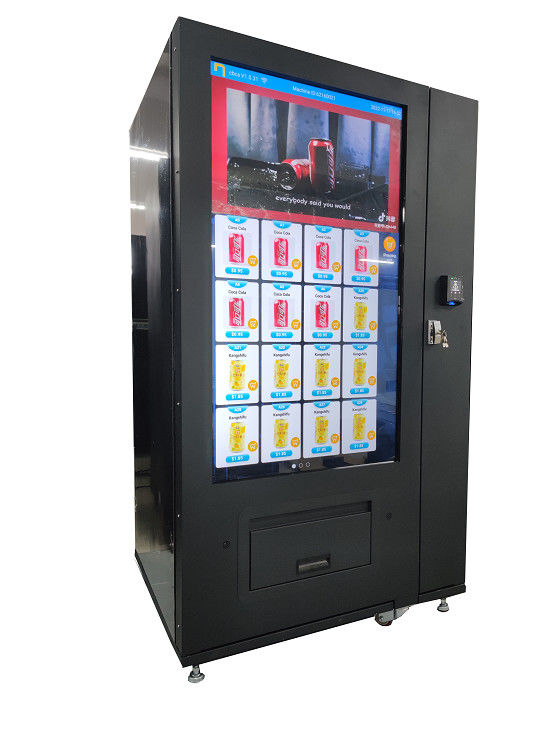 Máquina expendedora de bebidas, refrigerios y alimentos. Sistema de refrigeración 3-20℃. Máquina expendedora de bebidas con pantalla grande ajustable.