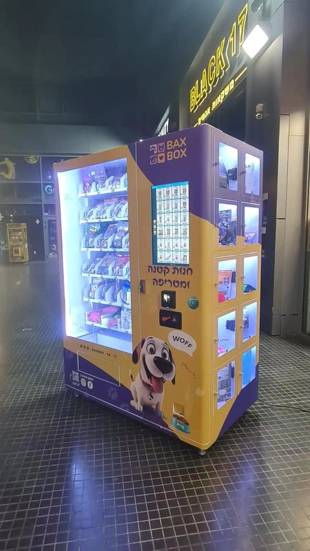 Máquina expendedora de puerta de vidrio de 220V para bocadillos grandes empaquetados 400W Eficiencia de capacidad