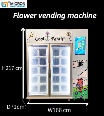 Máquina expendedora de la flor de la pantalla táctil de 22 pulgadas con la venta elegante del micrón del armario del sistema de enfriamiento del refrigerador