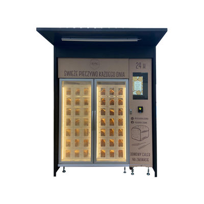 Casilla de refrigeración personalizada 24H máquina expendedora de pan al aire libre para pasteles pasteles postres con lector de tarjetas