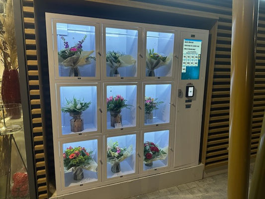 Máquinas expendedoras de taquillas de alta capacidad taquillas personalizables para flores frescas productos agrícolas