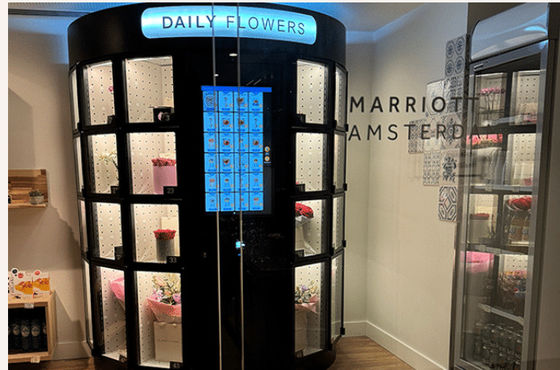 Máquina de venta de flores frescas de 420 kg con marco de hoja de metal duradero