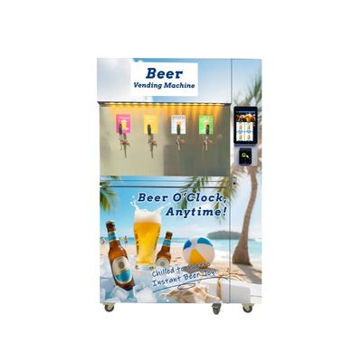 Máquina expendedora de cerveza fría y fresca autoservicio 5-8℃ con 4 opciones de cerveza para bares y cafeterías