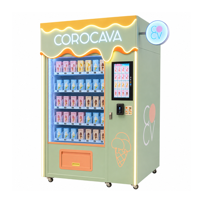 Máquina expendedora comercial de alimentos congelados con congelación de menos de 18 a menos 20 grados e interfaz de pantalla táctil para ventas de productos congelados