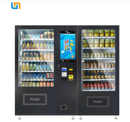 Máquina expendedora combinada de la bebida de los bocados de la capacidad grande con la puerta de cristal moderada doble