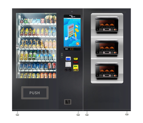 Máquina expendedora automática de las bebidas de los bocados de los alimentos de preparación rápida de la fiambrera de los tallarines con el horno de microondas