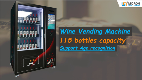 Máquina expendedora elegante del vino tinto con los billetes de la ayuda de sistema del reconocimiento de la edad