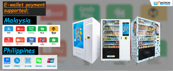 Máquina expendedora WM0-WE POP con pago de billetera electrónica Máquina expendedora inteligente Micron en Malasia