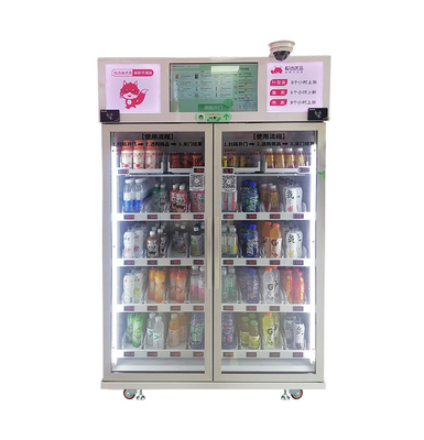 Máquina expendedora elegante de la bebida del bocado de la fruta vegetal del refrigerador de WIFI 4G en supermercado