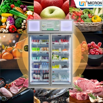El huevo R290 de los mariscos refrigeró la venta elegante del refrigerador de la máquina expendedora con el lector de tarjetas